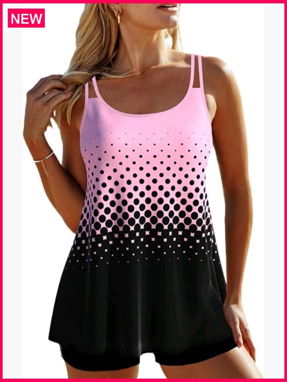 Two Piece Tankini with Shorts Modest Swim Suit for Women UPF 50